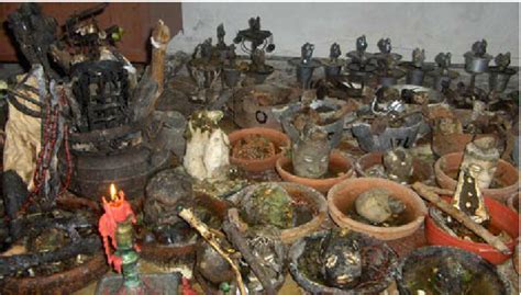 Santería Objects Prepared For Animal Sacrifice The Small Heads With