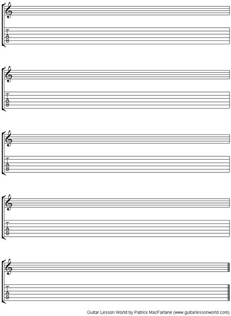 Then you need some staff paper! Blank Notation and Tablature Sheet | Guitar Lesson World