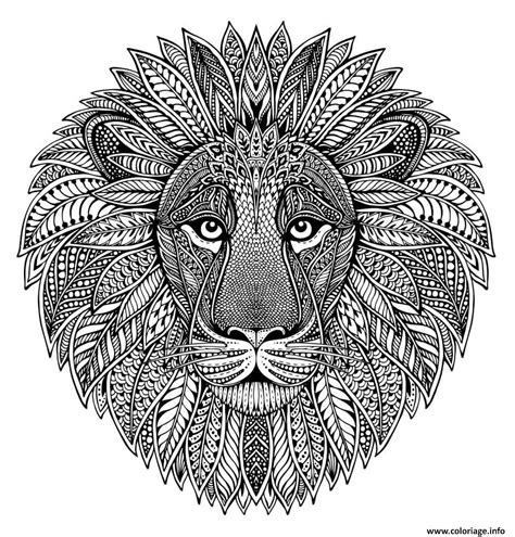 Coloriage Mandala Animal Adult Lion
