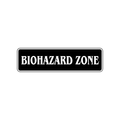 Biohazard Zone Aluminum Metal Novelty Street Sign 4x18