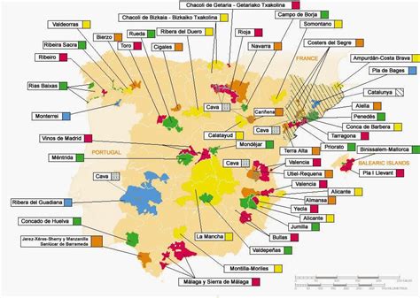 Mapa De La Clasificación De Los Vinos En España Vino De España