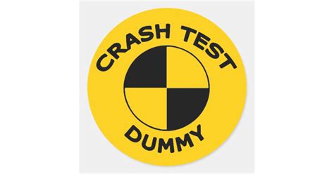 Crash Test Dummy Classic Round Sticker Zazzle