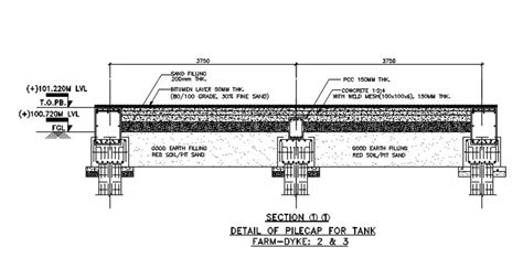 Detail Of The Pile Cap Drawing Presented In This Autocad Drawing File
