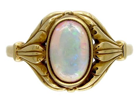 Art Nouveau Opal 14ct Gold Ring 804b The Antique Jewellery Company