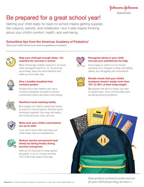 Back To School Health Tips Samples For Healthcare Professionals