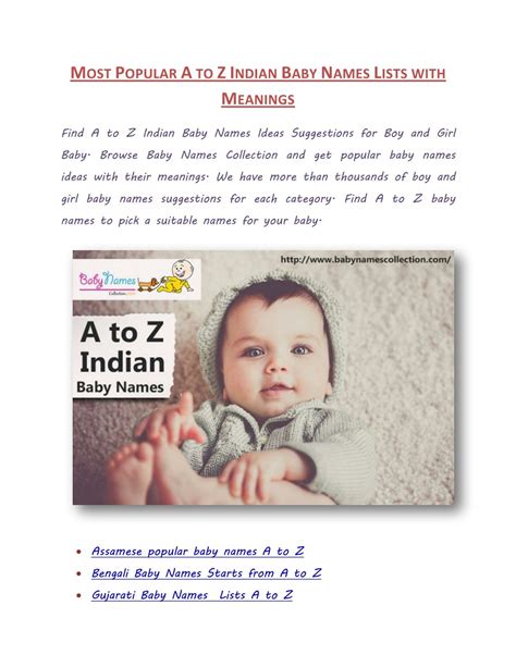 Ppt Popular A To Z Unique Indian Baby Names Lists With Meanings