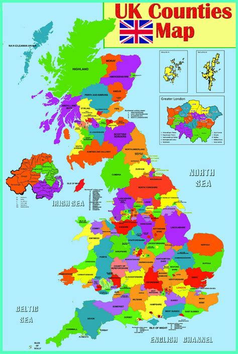 England is divided into nine governmental regions. GLOSS LAMINATED UK COUNTIES MAP EDUCATIONAL POSTER WALL ...