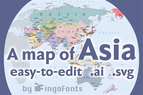 Map Of Asia Graphic By Ingofonts · Creative Fabrica Asia Map Map