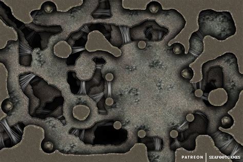 Free Ttrpg Battlemap The Tangled Caverns Seafoot Games