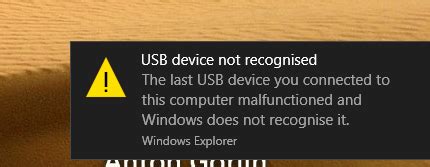 Windows has stopped this device because it has reported problems. "USB device not recognised" notification keeps repeatedly ...