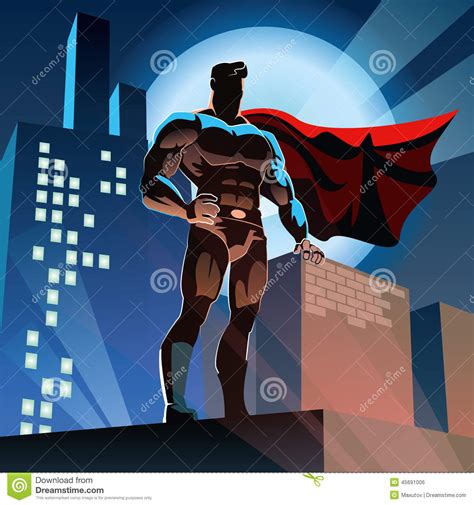 Superhero In City Stock Vector Illustration Of Book