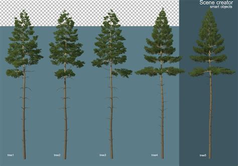 Premium Psd 3d Rendering Of Various Types Of Pine Trees