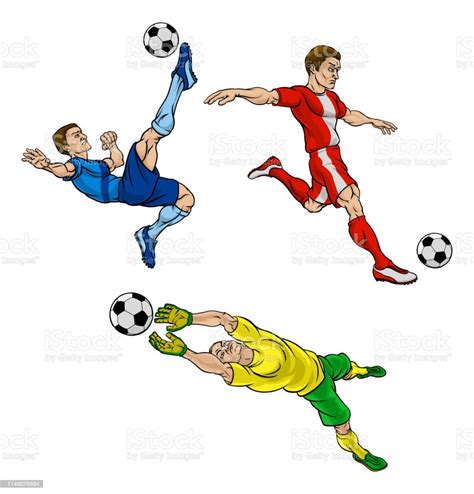 Cartoon Soccer Football Players Stock Illustration Download Image Now