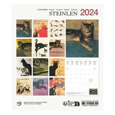 Calendrier 2024 Steinlen 155 X 18 Cm Boutiques De Musées