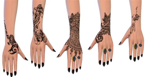 Lilsimsie Faves — Georgeceline Henna Tattoos 6x Swatch The Sims