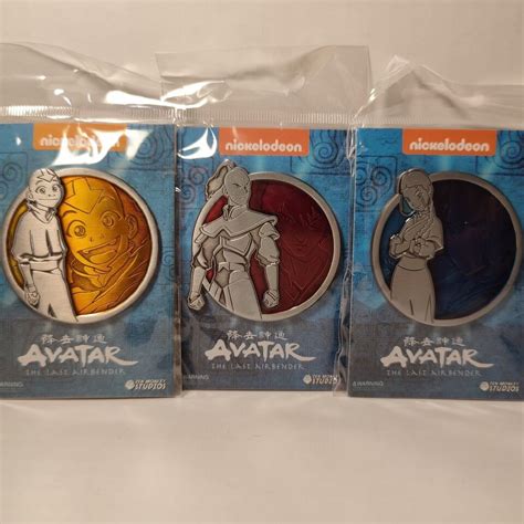 Avatar The Last Airbender Aang Katara Zuko Collectible Enamel Pins Set Of 3 Pins And Buttons