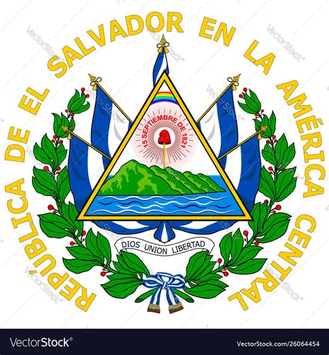 Coat Arms Republic El Salvador Royalty Free Vector Image