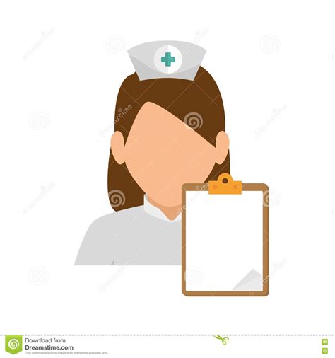 Character Nurse Girl Clipboard Report Stock Vector Illustration Of