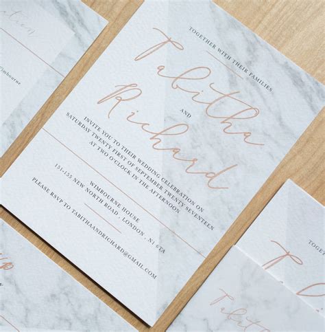 Modern Marble Wedding Invitation By Sincerely May