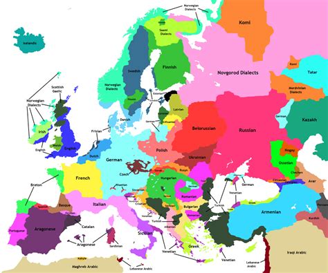 Alternative European Languages Map Imaginarymaps