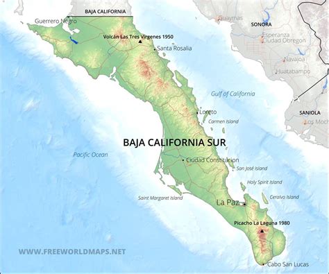 Map Of Baja California Mexico Maping Resources