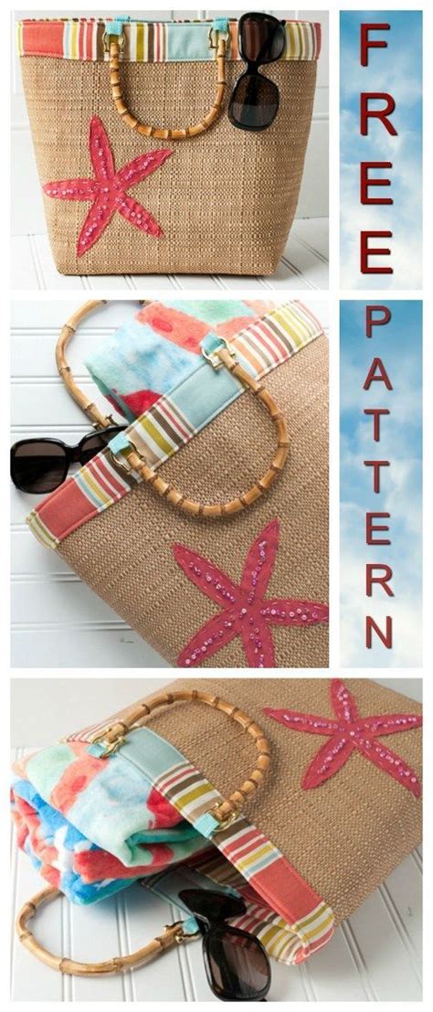 Beach Bound Straw Tote Bag Free Sewing Pattern And Tutorial Sew Modern