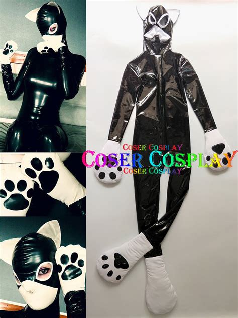 Sexy Pvc Zentai Catsuit Costumes For Halloween