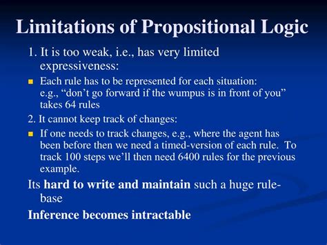 Ppt Limitations Of Propositional Logic Powerpoint Presentation Free