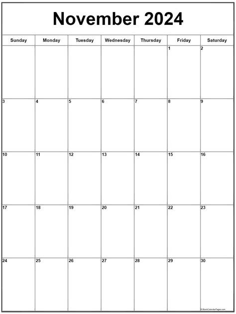 Free Calendar Template 2024 November Bonnie Annecorinne