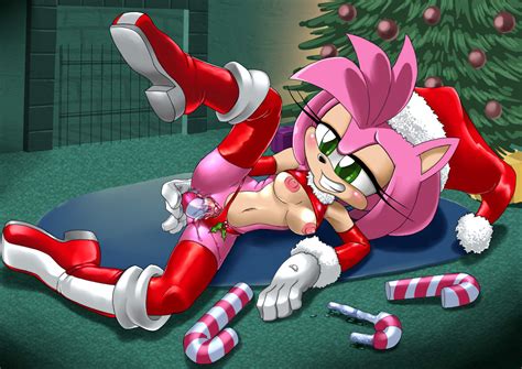Rule 34 Amy Rose Anthro Breasts Candy Cane Candy Cane Insertion
