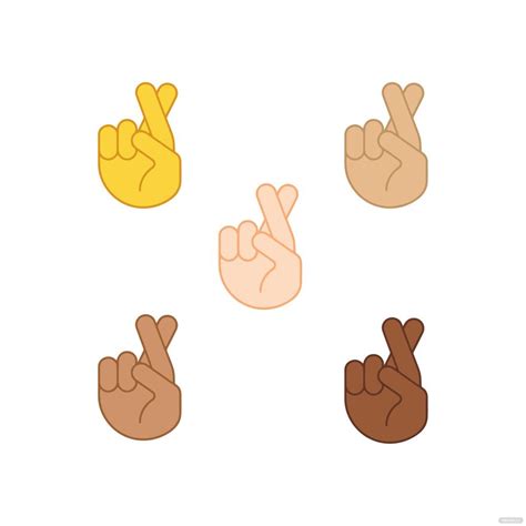 Fingers Crossed Emoji Vector In Illustrator Svg  Eps Png