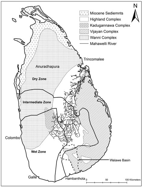 Fig 1 Simplified Geological And Climatic Map Of Sri Lanka After