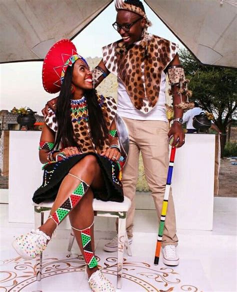 Clipkulture Lovely Couple In Zulu Traditional Wedding Attire Zulu Traditional Attire