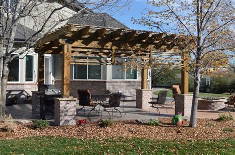 Colorado Pergola With Custom Brick Post Bases Pergola Patio Gazebo