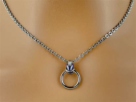 Submissive Day Collar Rose Gold Necklace Bdsm O Ring Chainmaille 24