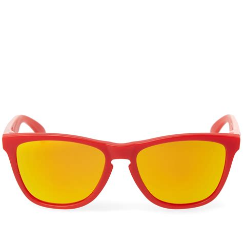 oakley frogskin sunglasses matte red and fire iridium end