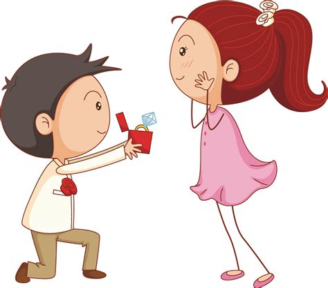 Marriage Proposal Cartoon Illustration Propose Day Cartoon Png