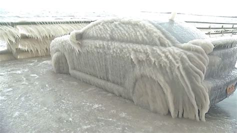 Watch Car Cocooned In Inches Of Ice Frozen To New York Parking Spot Finally Freed National