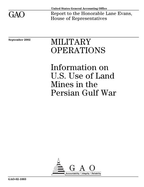 Gao Military Operations Information On