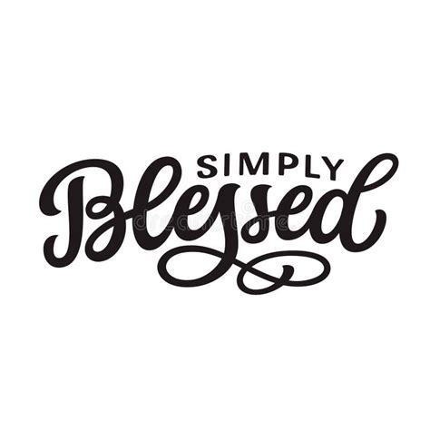 Simply Blessedhand Lettering Text Stock Vector Illustration Of