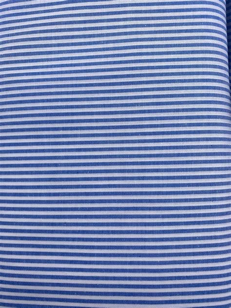 Blue Stripe Chambray Fabric Yarn Dyed 100 Cotton 144 Cms Etsy