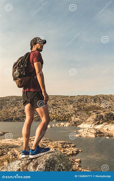 traveling man tourist with backpack stock image image of explorer extreme 156804771