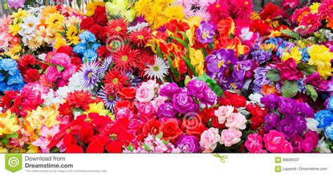 Una Variedad De Flores Artificiales Fondo Colorido De Flores Imagen De