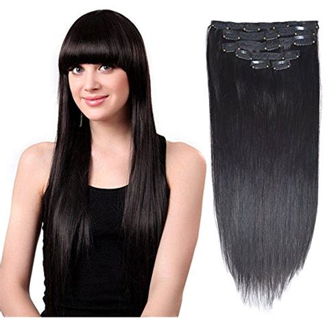 14 Remy Human Hair Clip In Extensions For Women Thick To Ends Jet