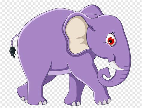 Cartoon Elephant Illustration Cute Elephant Purple Mammal Png Pngegg