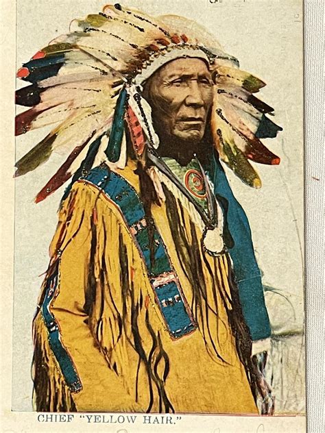 Lot Antique 1905 Chief Yellow Hair Cheyenne Tribe Native American