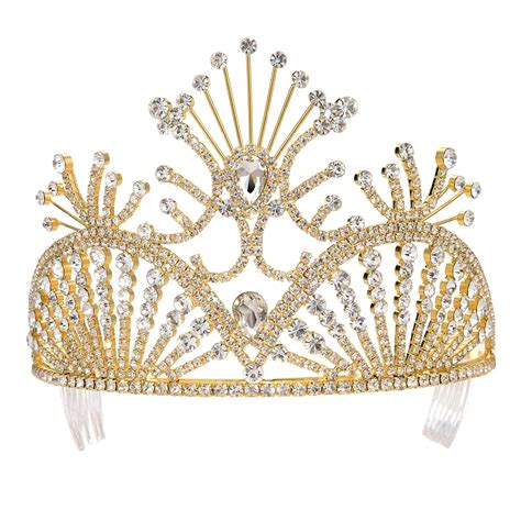 Buy Dczerong Gold Tiara Prom Crown Gold Prom Tiara Queen Tiara Crown