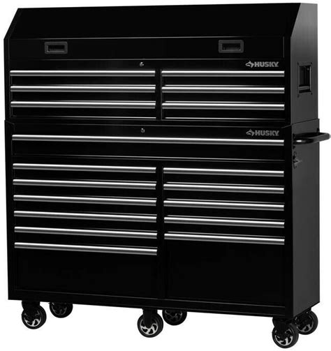 Husky Tool Storage Chest Rolling Cabinet Combo 61 In W 18 Drawer Black