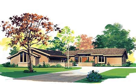 Ranch style homes are generally one story low pitched homes with large picture front windows and sliding glass doors which open to the patio in the back. L-Shaped Ranch House Plan - 81100W | 1st Floor Master ...