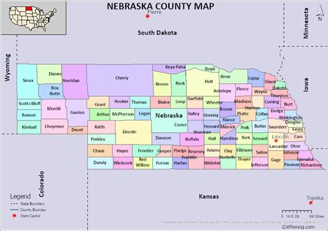 Nebraska County Map List Of Counties In Nebraska With Seats